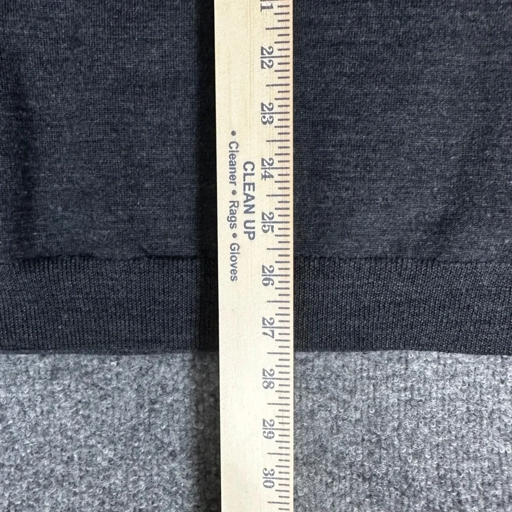 J.Crew Merino Wool Sweater V-Neck Pullover Soft‎ Knit Gray XL